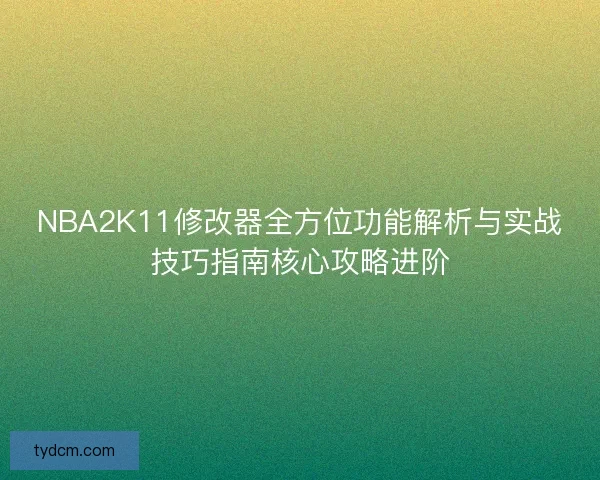 NBA2K11修改器全方位功能解析与实战技巧指南核心攻略进阶