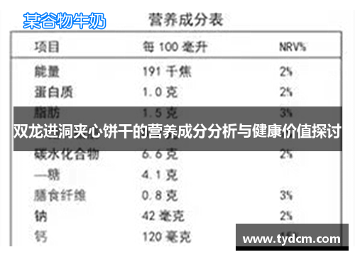 双龙进洞夹心饼干的营养成分分析与健康价值探讨